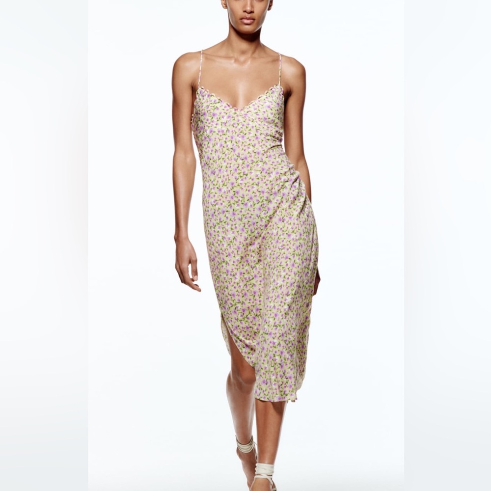 Zara Floral Print Slip Dress